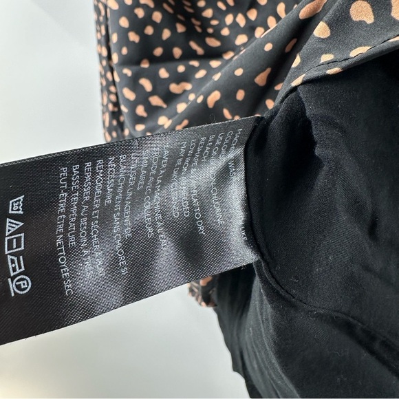 Urban Outfitters Black Satin Skirt with Brown Speckled Print – Size Small - Picture 7 of 7